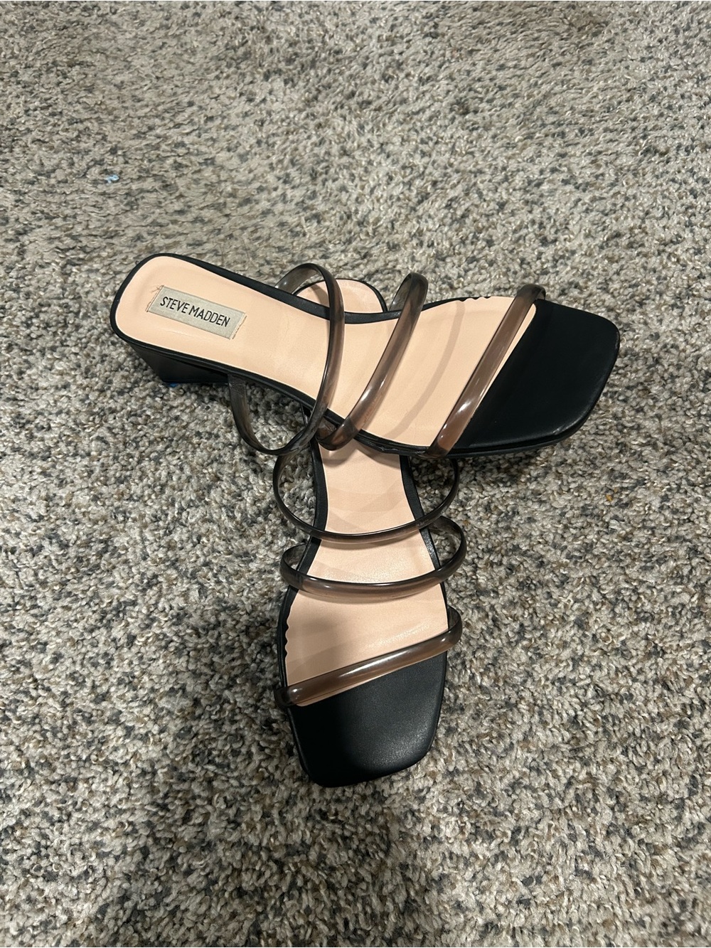 Steve Madden Black Strappy Mule Sandals size 8